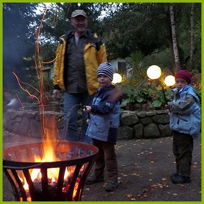 Grillen am Feuerkorb